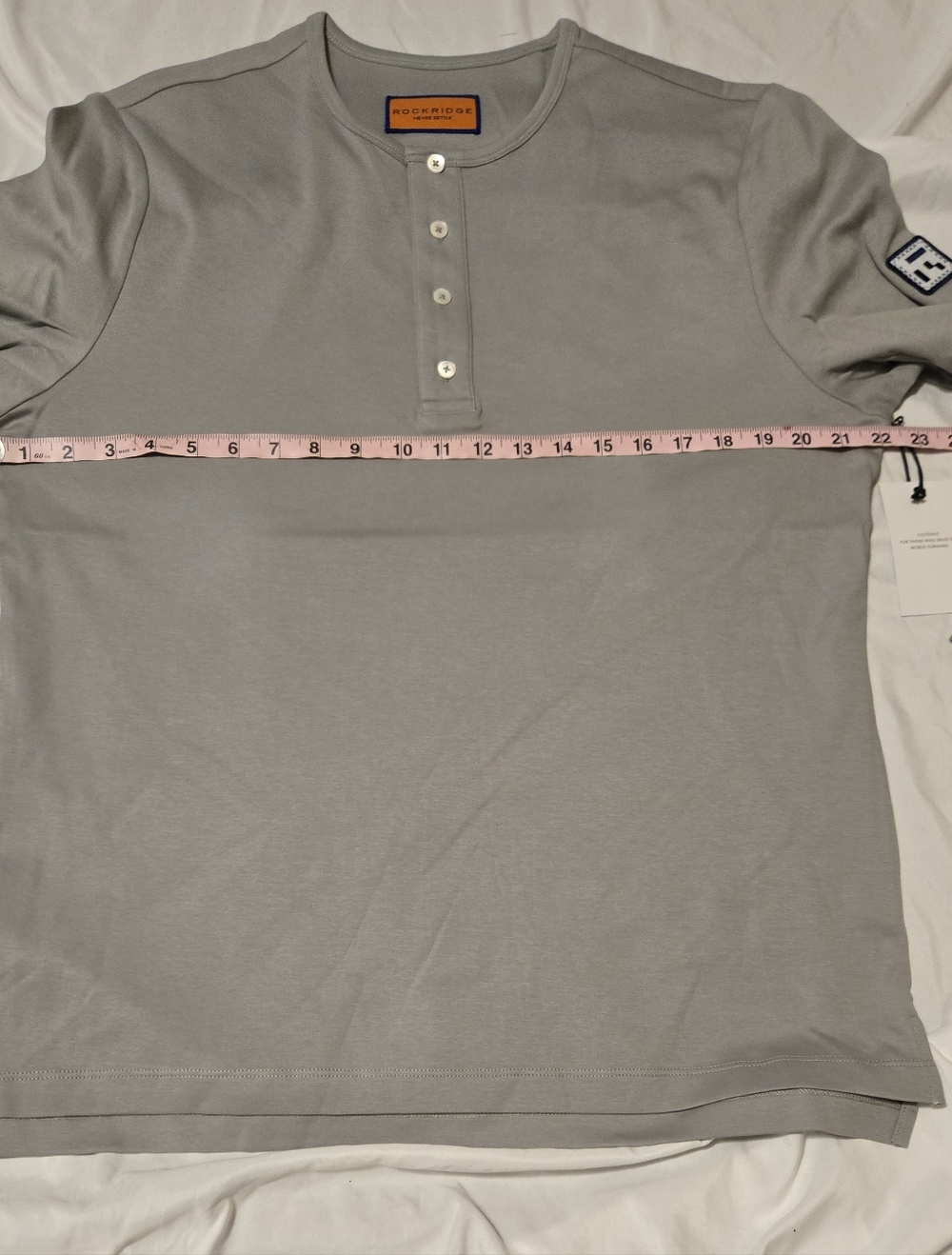 New! Rockridge Henley In Grey Size XL Classic Shirt Cotton - Picture 7 of 9